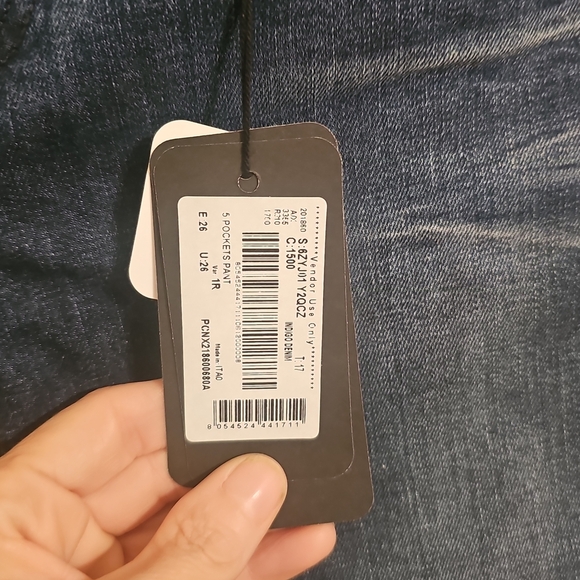 Women's Mid Rise Super Skinny Dark Blue Jeans - Picture 2 of 7